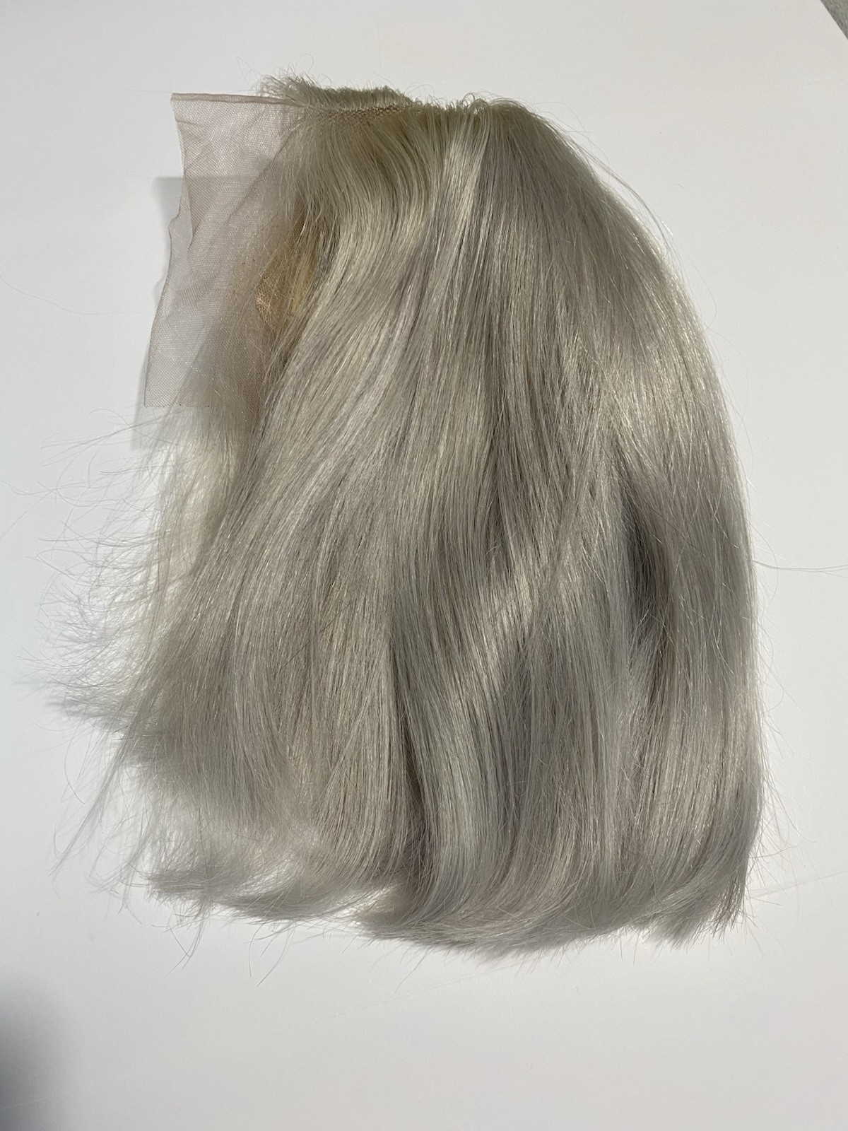 12 Inch Silver Gray Bob Wig 100% Human Hair 13x4x1 T-Part Lace Front Blunt Cut