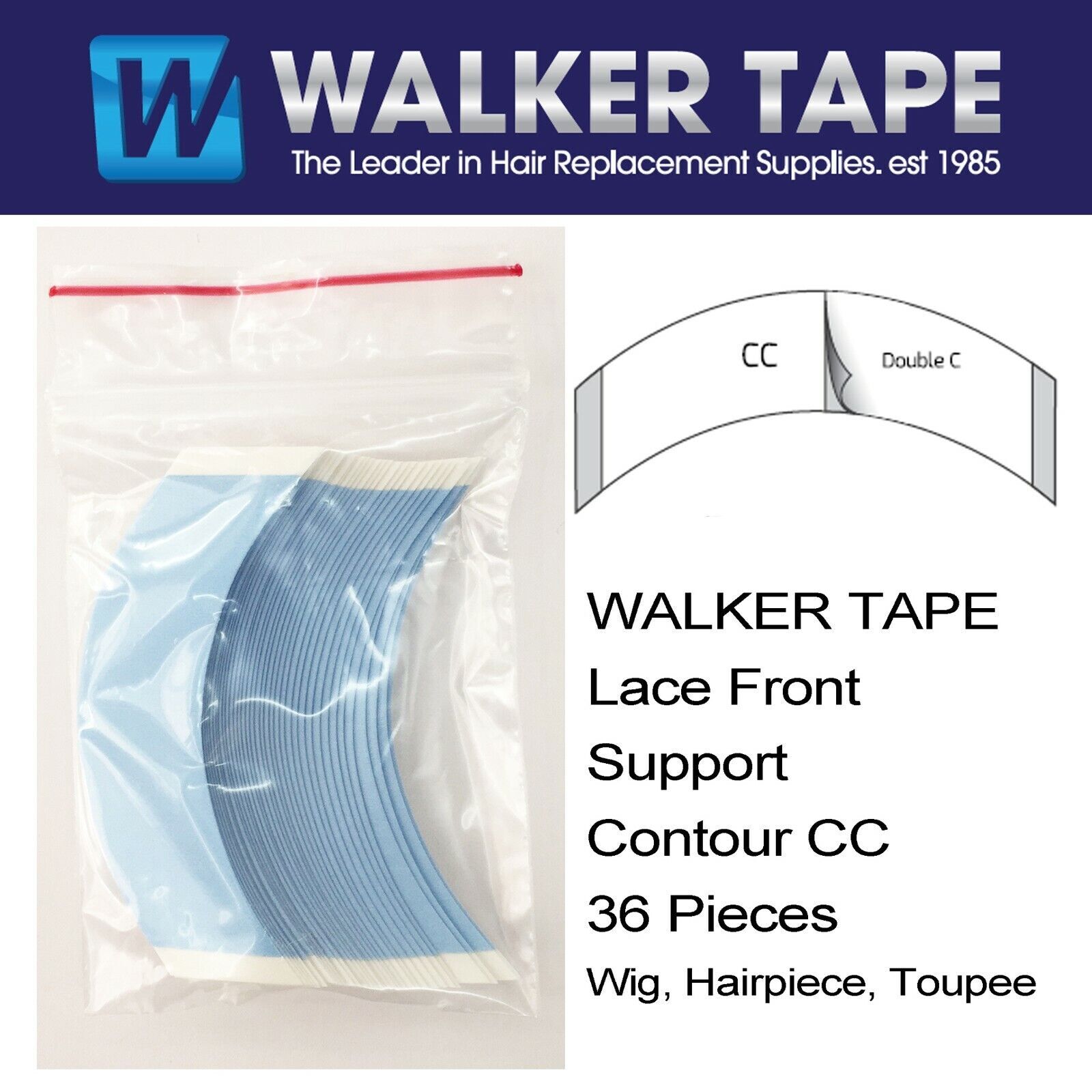 Walker Tape Lace Front Contour CC / 33pieces Wig Hairpiece Convenient