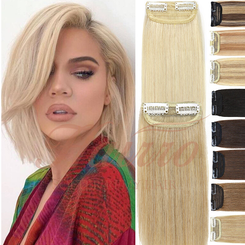 HAIRRO Fluffy Human Hair Extensions Clip in 100% Real Remy Hairpiece Seamless US