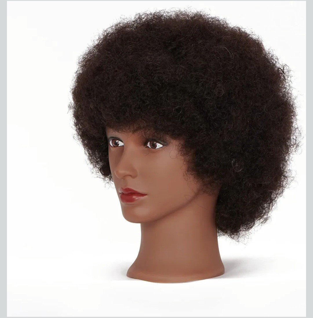 African American Mannequin Head with 100% Human Hair for Styling & Braiding