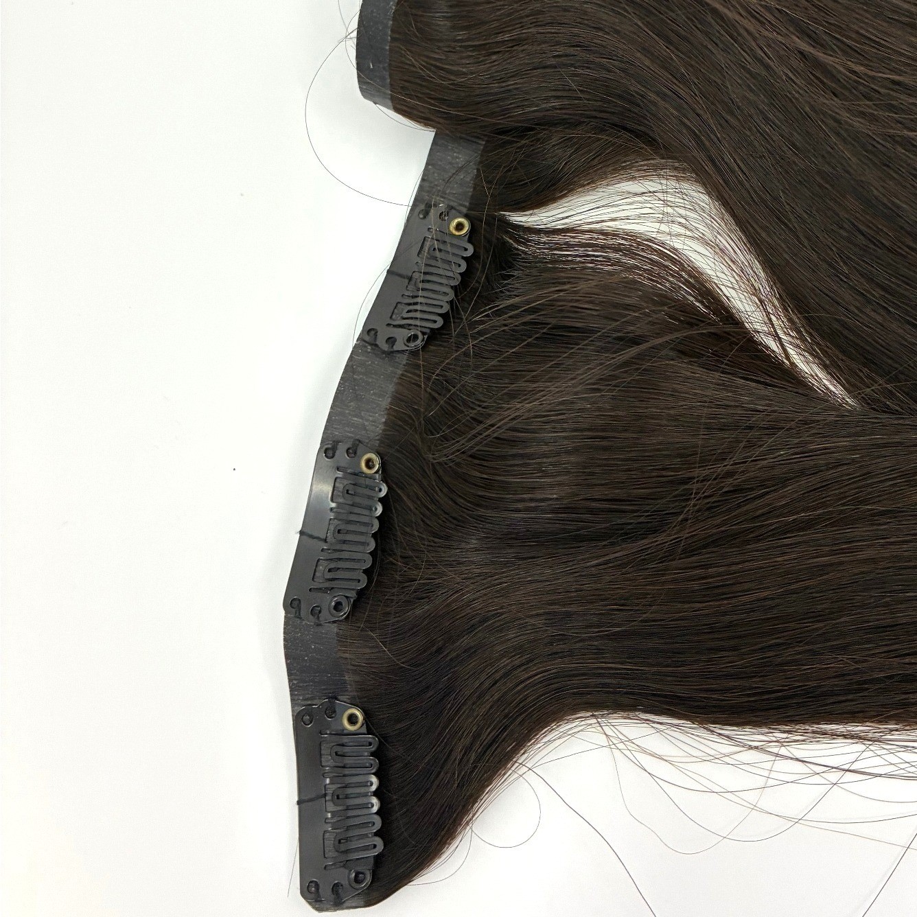 Glam Seamless Invisi-Clip Hair Extensions #1B Off Black 7 Wefts 16″ 140g NWOT