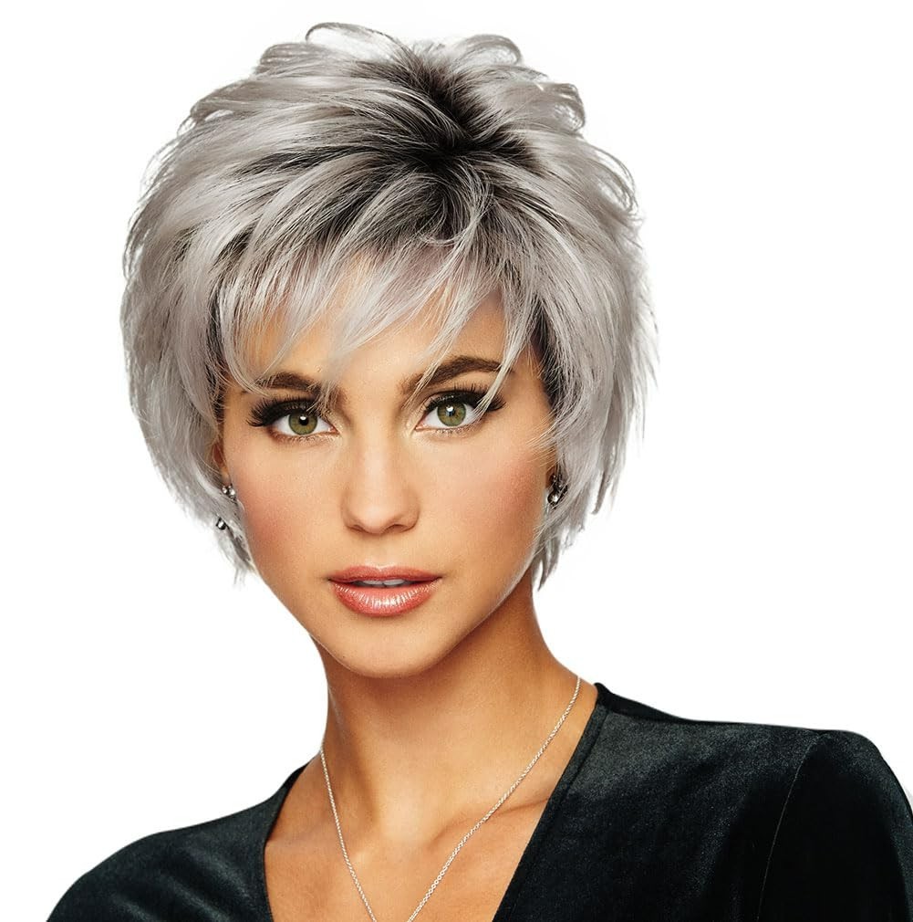 Raquel Welch Voltage Short Layered Wig Hairuwear Averge. Cap R51/61 Iced Granita