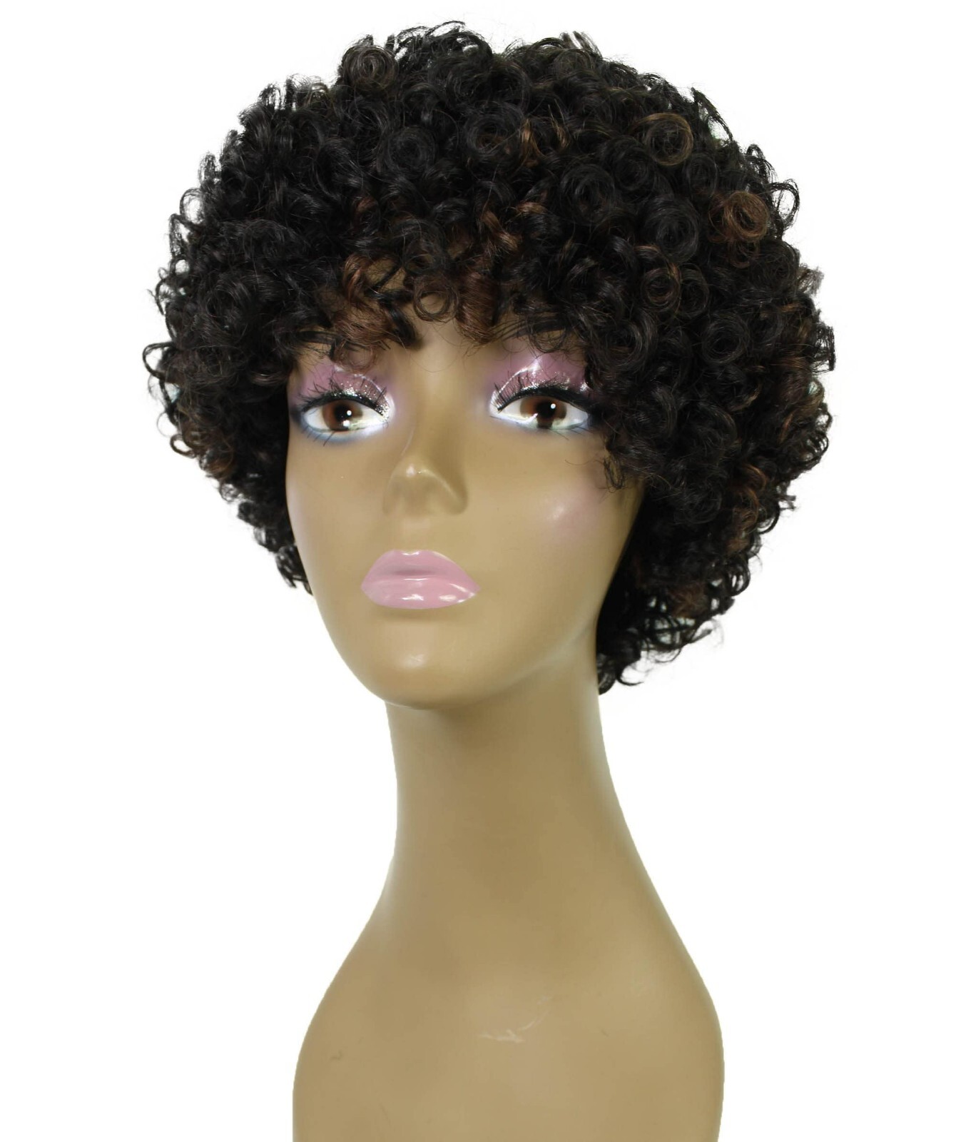 LUXLUXE Trisha Curly Pixie 9.5 in Long Full Wig No Lace Wig, BFH-0003