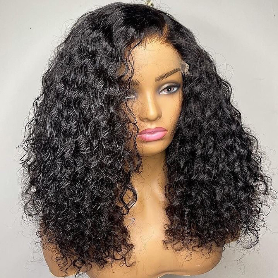 Water Wave 13X4 Lace Front Human Hair Wig For Black Women Curly Pre Plucked 13X6