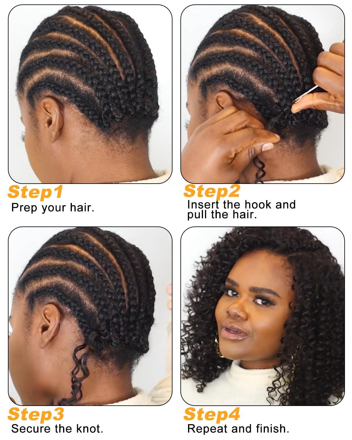 Human Crochet Hair Burmese Curly 40g, Pre-Separated Knotless Crochet Human Ha…