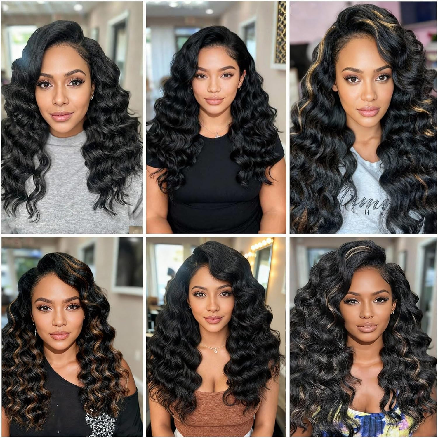 8 Packs Pre Looped Ocean Wave Crochet Hair 18 Inch Synthetic Braids Black Mix…