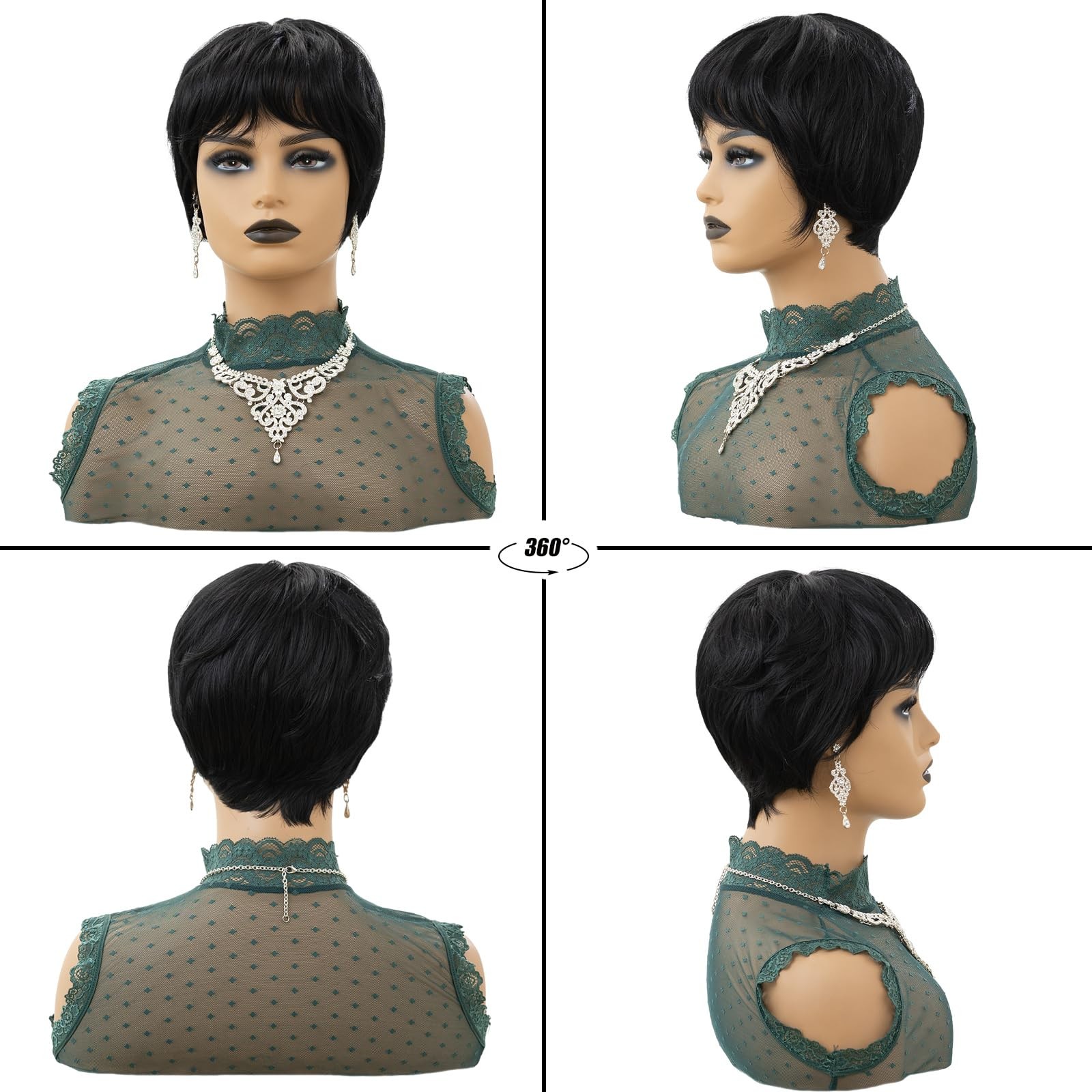 BOBCOO Pixie Cut Short Wig For Black Women Pixie Cut Wig Short Black Layered …