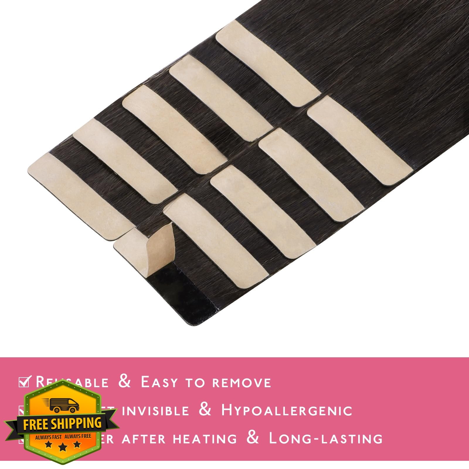 Wennalife Tape in Hair Extensions Dark Brown Chestnut 10 inch 20g 10pcs