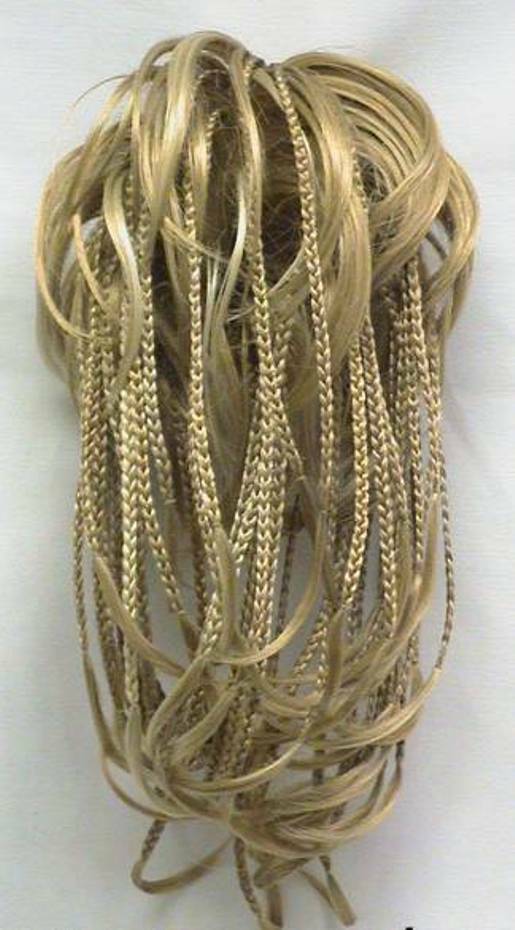 MIXED TINY BRAIDS BRAIDED STRAIGHT HAIR PONYTAIL HAIRPIECE CLAW CLIP BON BON