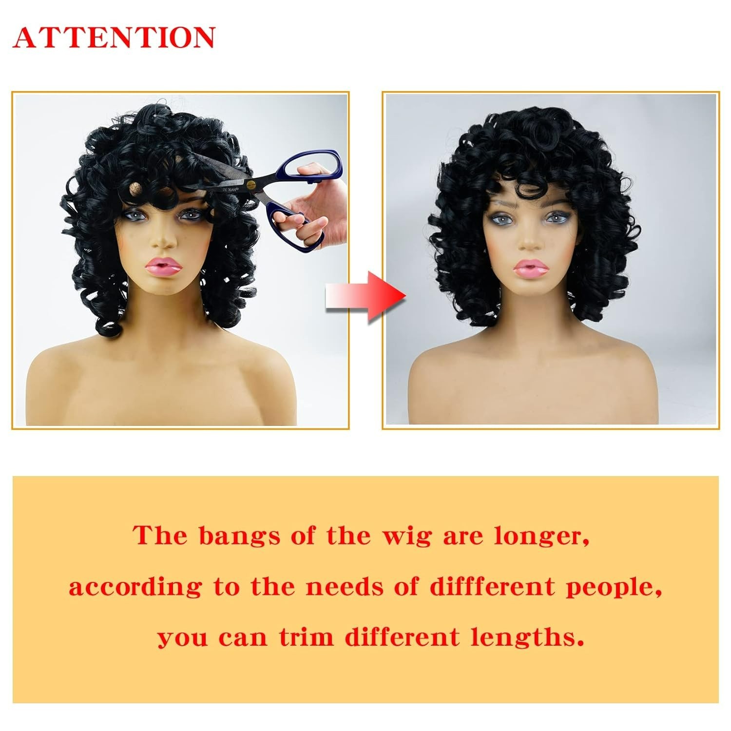 Short Afro Kinky Curl Wig with Bangs – 14-Inch Synthetic Beauty in Ombre Blonde