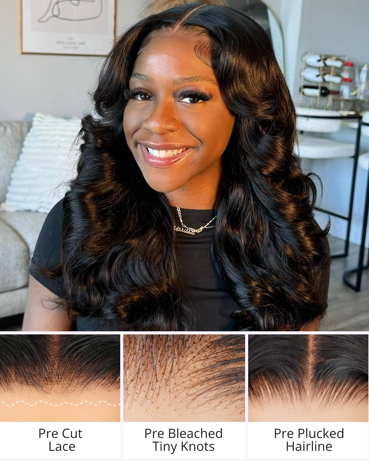 Bouncy 18″ Curly HD Lace Closure Wig – 220% Density, Pre-Plucked & Glueless