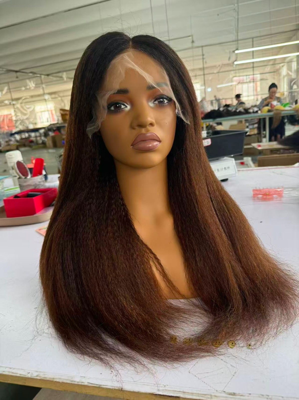 6*9 22in 180% straight hd ombre color wig 180% density 100% Human Hair