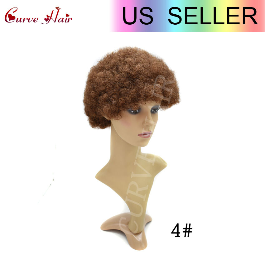 Short Afro Wig Human Hair Afro Kinky Curly Wig for Black Women Natural Brazilian