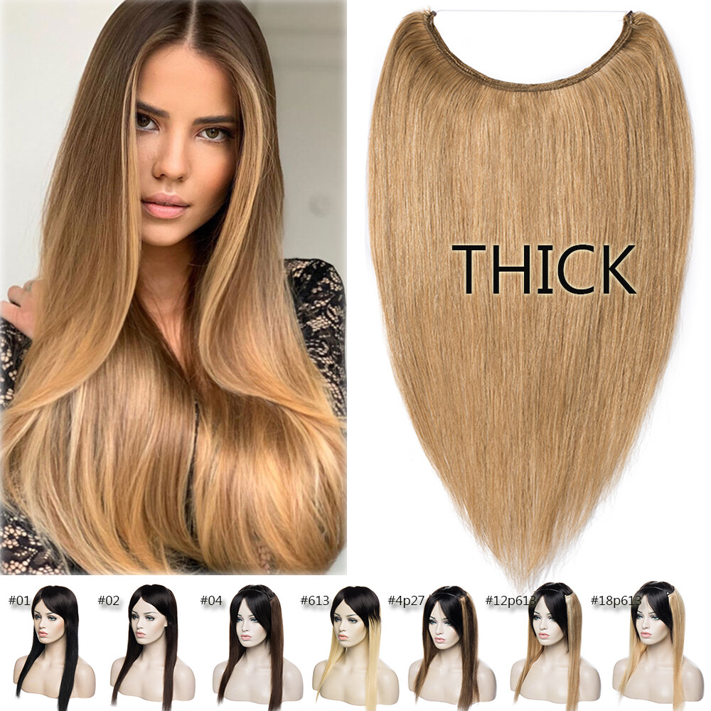 Hidden Headband 100% Wire In Human Remy Hair Extensions One Piece Line Weft AAA+
