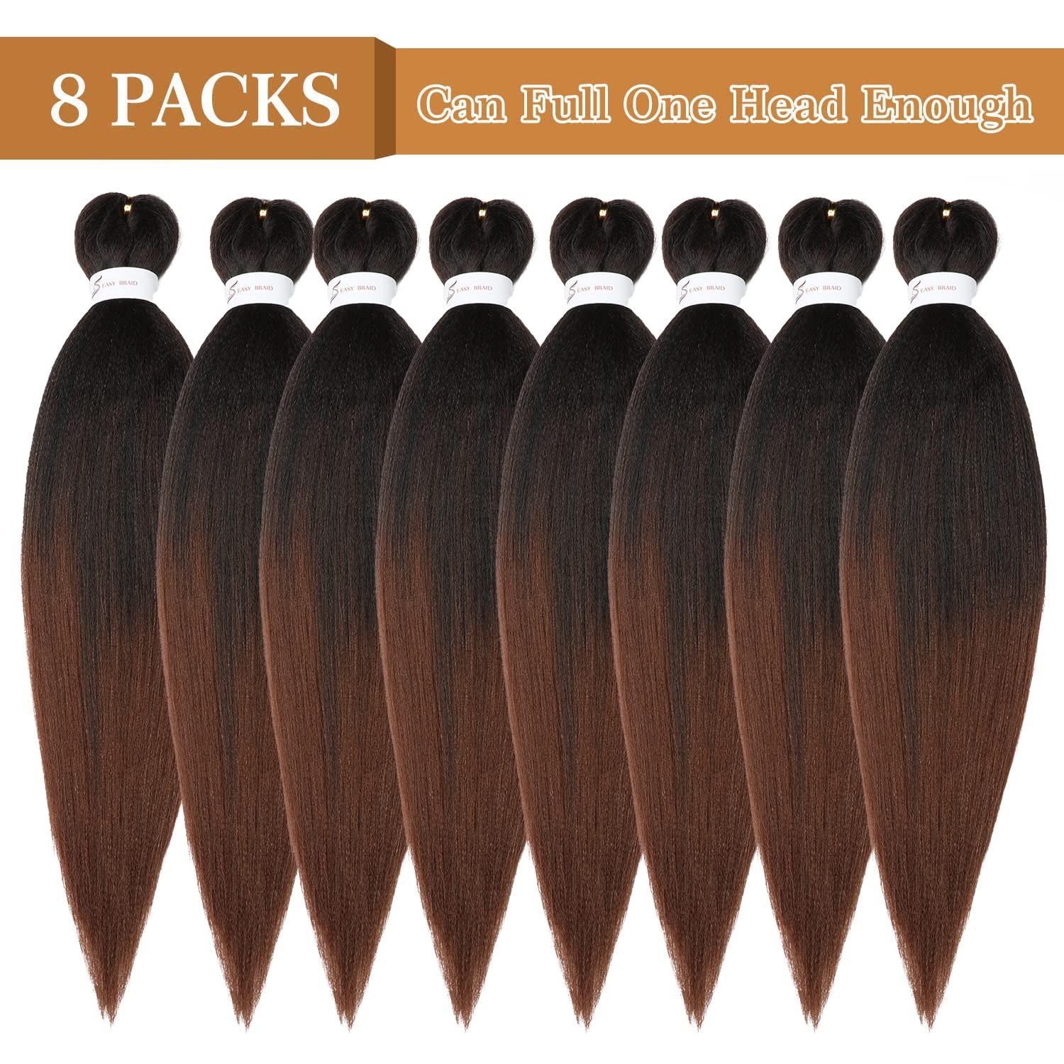 Hot Water Setting Braiding Hair 24in 8 Packs Yaki Texture