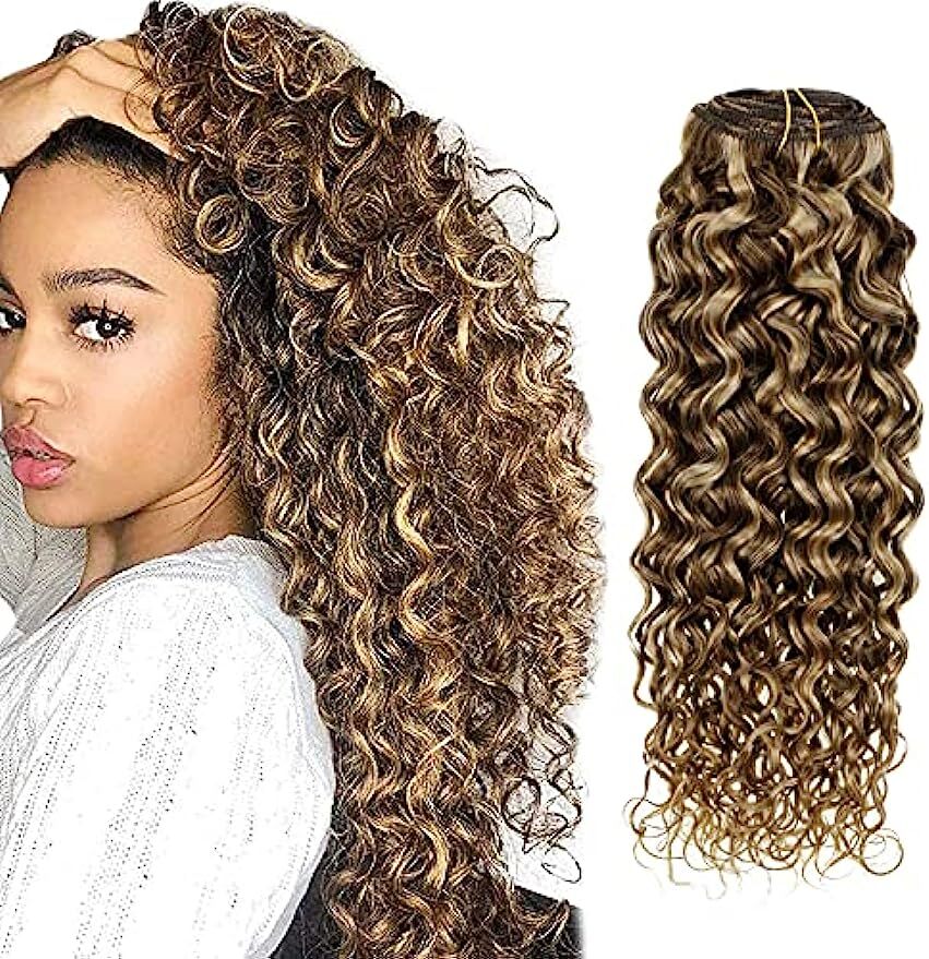 45cm to 70cm Natural Curly Clip In Extensions Human Hair 120g 7pcs Brown Black