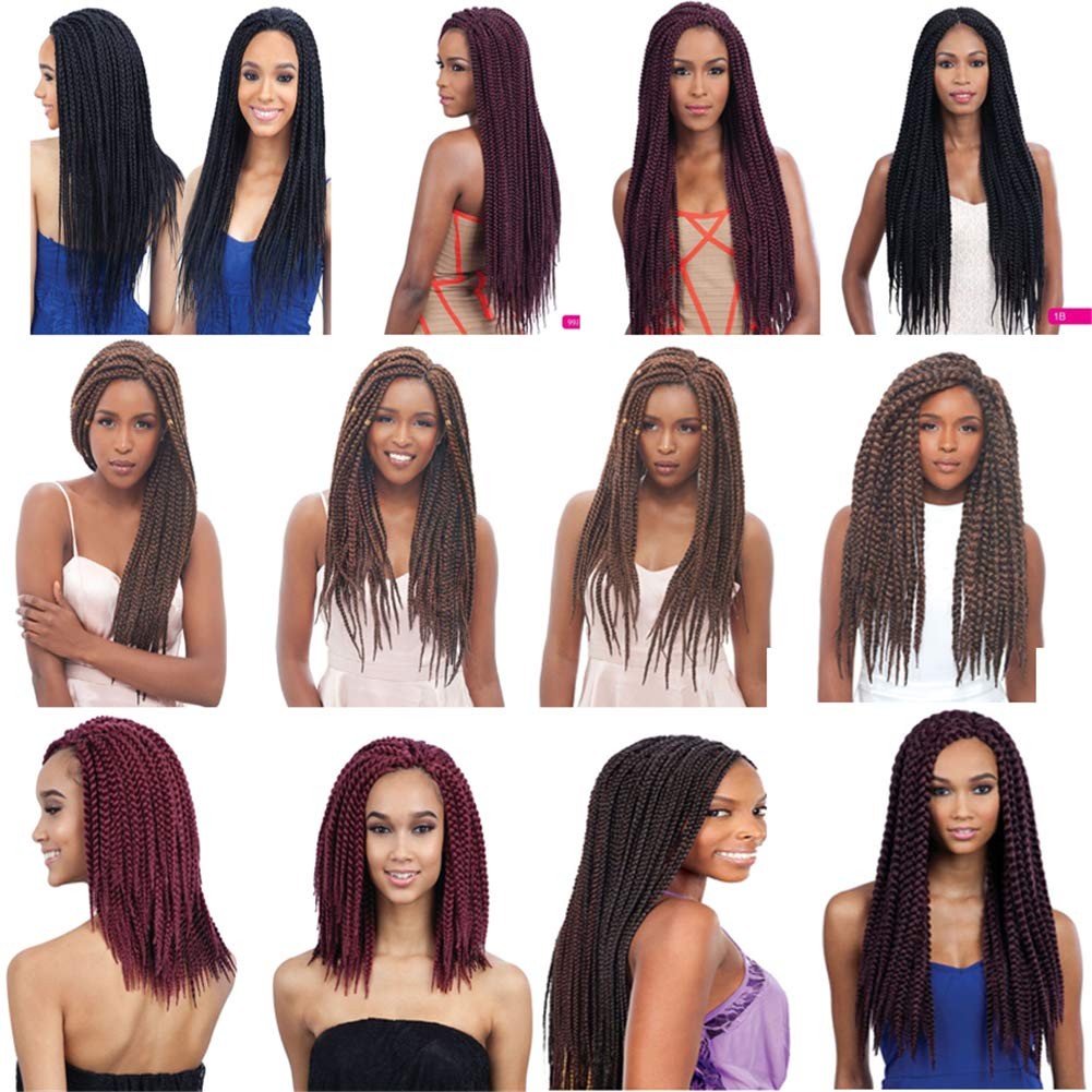 Mayloss 6 Packs/Lot 14/18/24/30 Inch 1Cm 20 Strands/Pack Thin 3X Braid Crochet