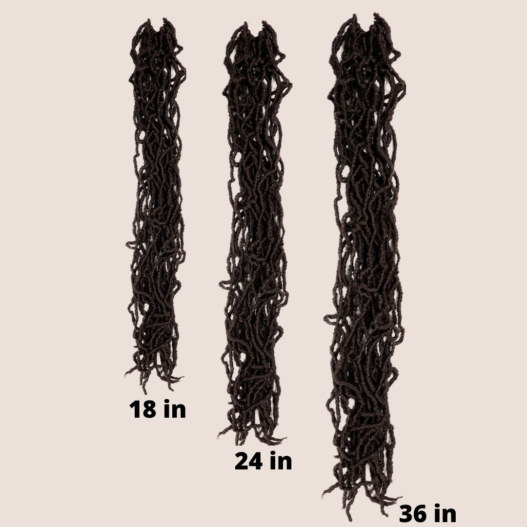 SHINES HAIR Faux Locs, 3pc Value Pack, 1B, 36in, Crochet, Prelooped, Itch Free