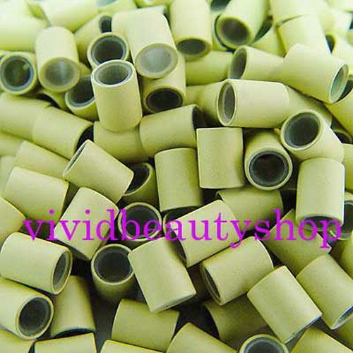 200 4mm Blonde Copper Silicone Tube Micro Ring for I Bonded Tip Hair Extensions