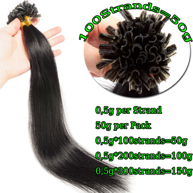 Russian U Tip Hair Pre Bonded Keratin Human Hair Extensions Fusion Thick 0.5G 1G