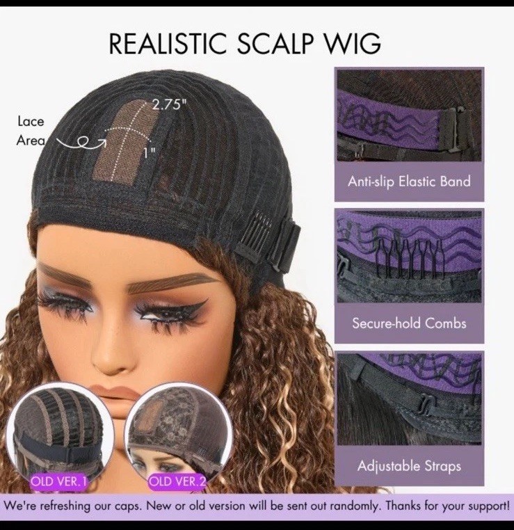Luvme Hair Water Wave Minimalist Lace Glueless Wig with Bangs 100% Human Hair