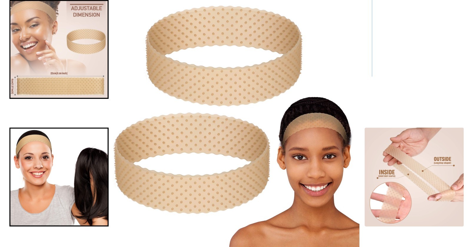 Comfortable & Stretchy Silicone Wig Grip Bands – 2 Pcs for Active Lifestyles