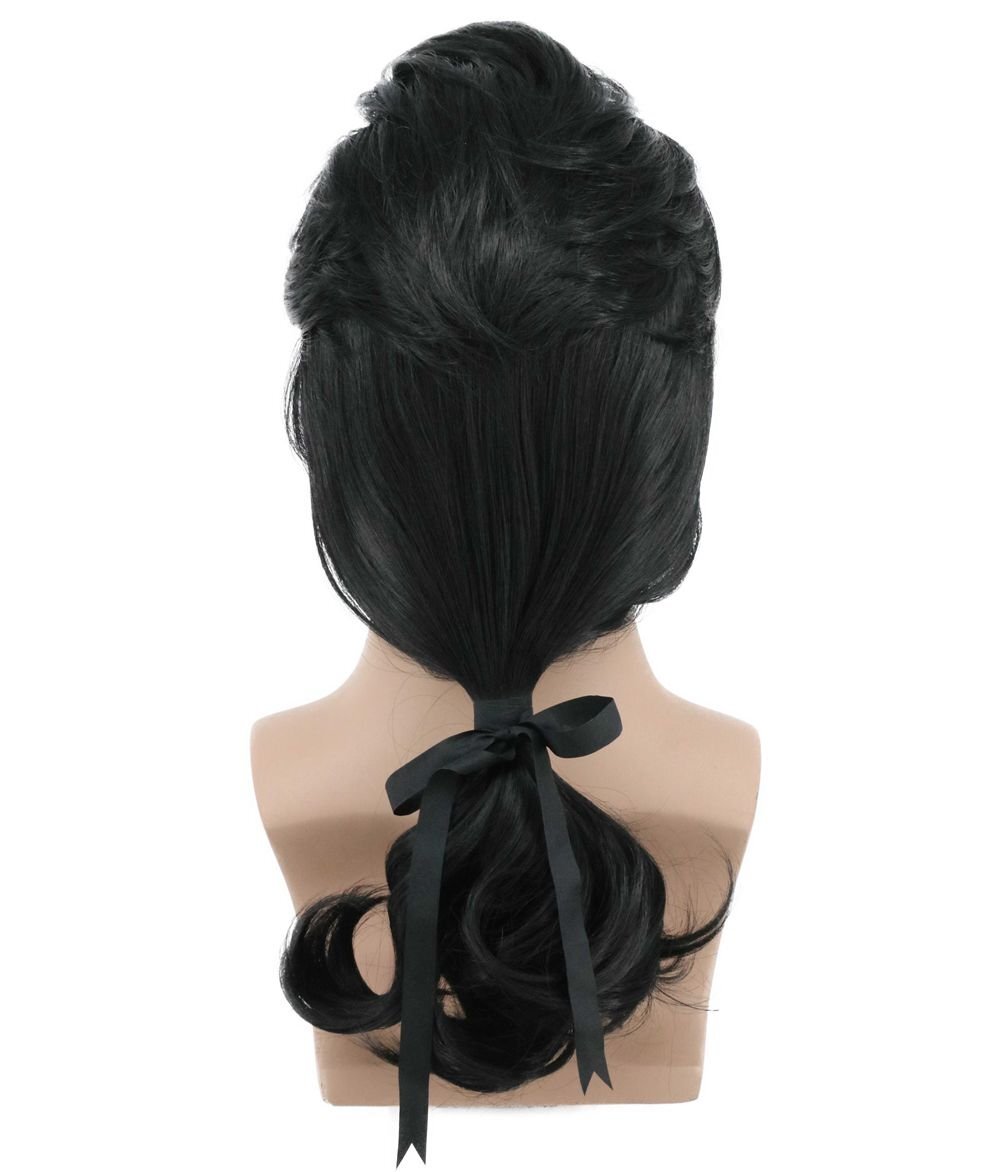Men Long Wave Black Wig Gaston Colonial Wig Halloween Costume Cosplay Wig