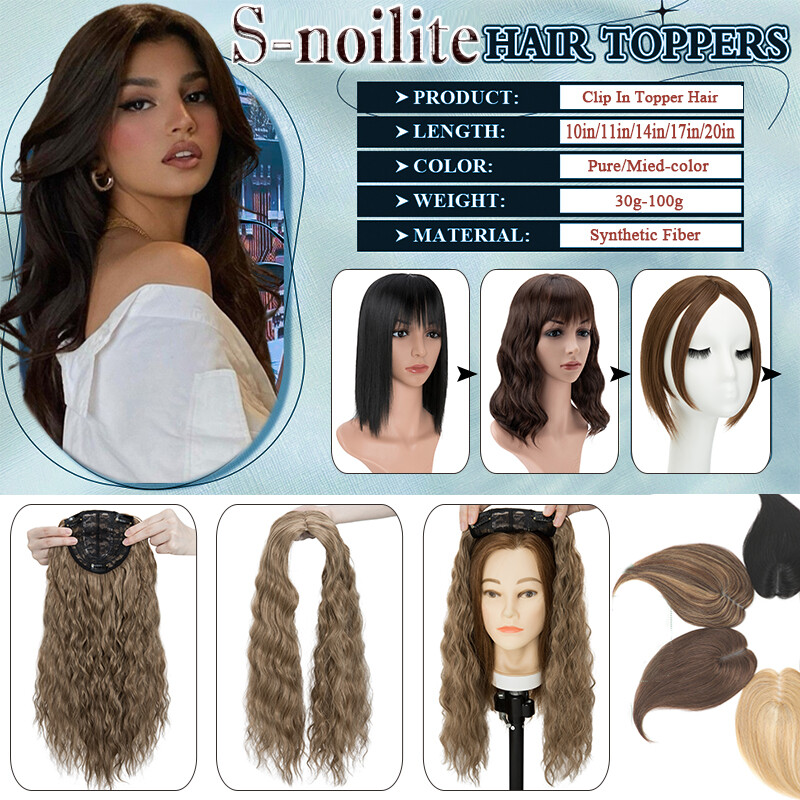 NEW Natural Toupee False Hairpiece Clip In As Human Hair Extensions Topper Wavy