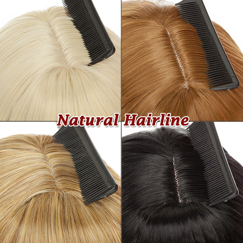 Black Brown Blonde Women Silk Base Topper For Human Hair Top Piece Natural Line