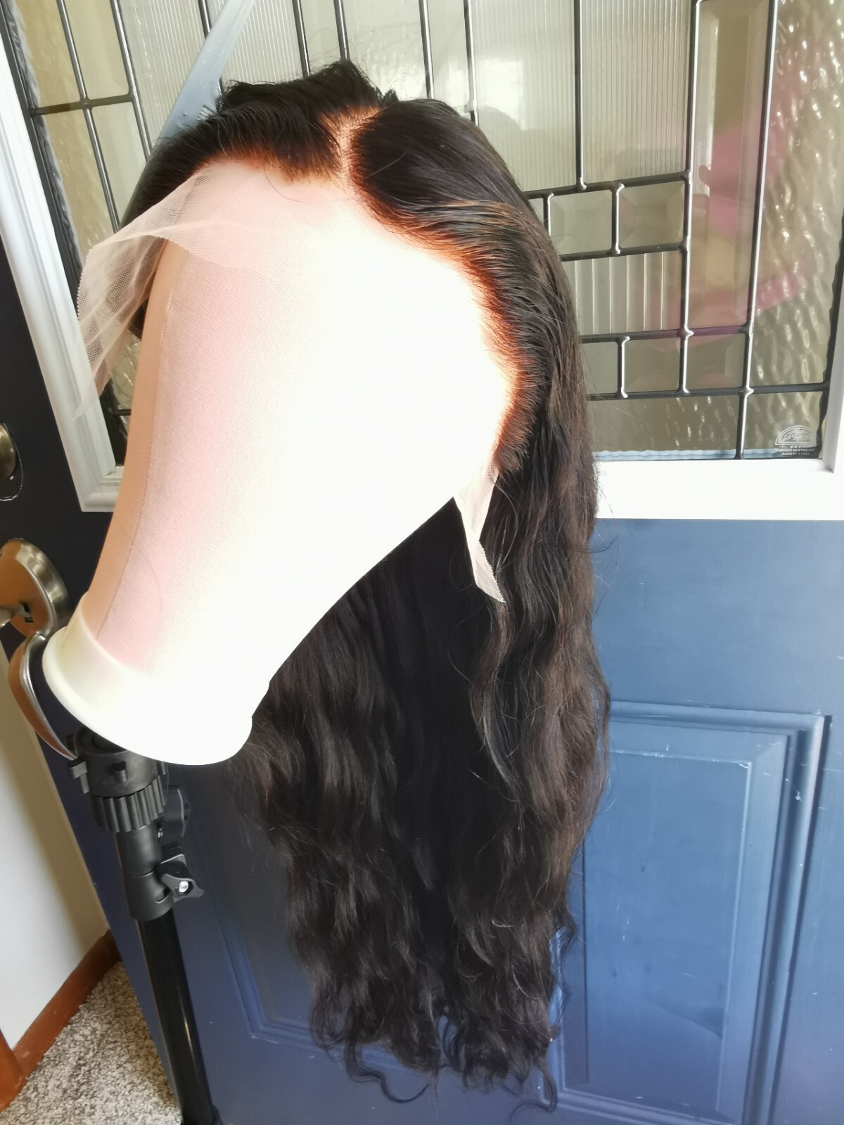 Ready To Go Bleached Knots High Quality Sexy 30” Human Hair Front Lace Wig 1B