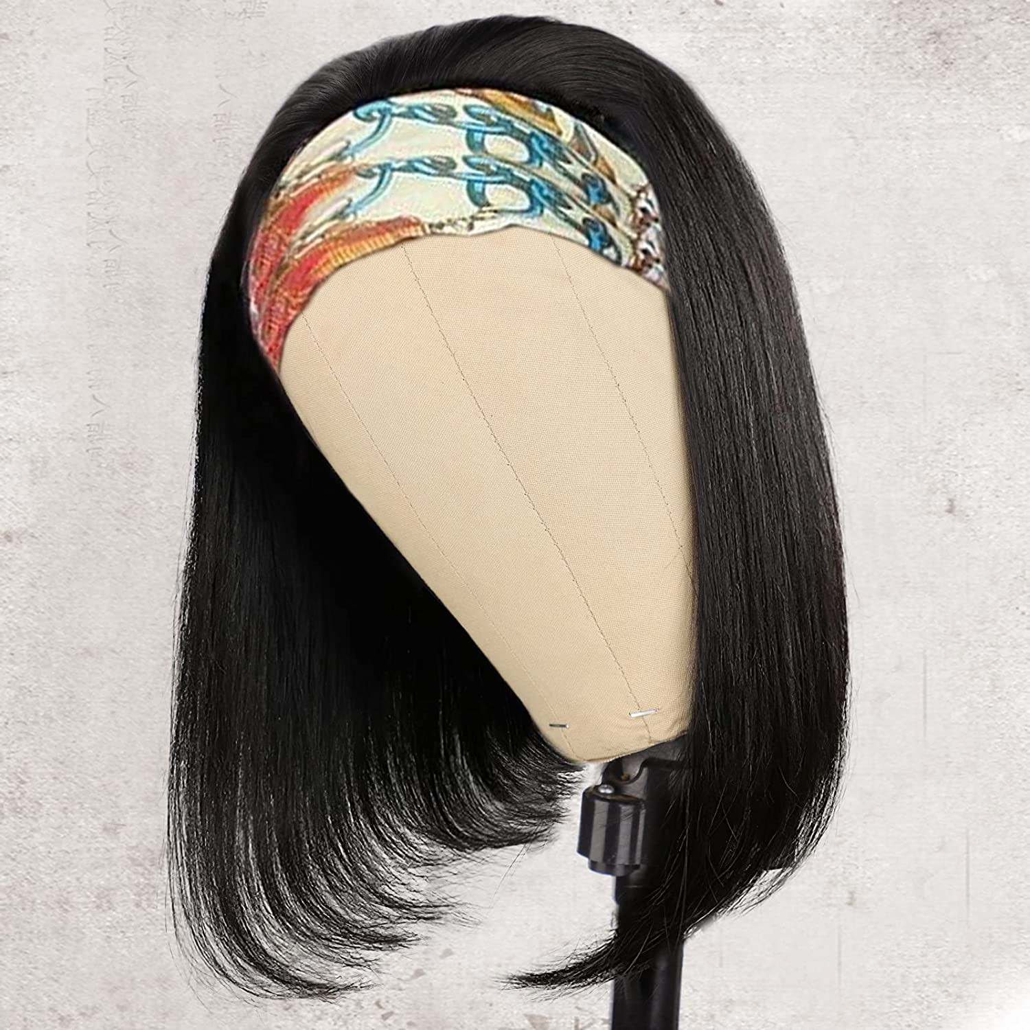 Bob Headband Wigs Human Hair Straight Headband Wigs For Black Women Short Bob