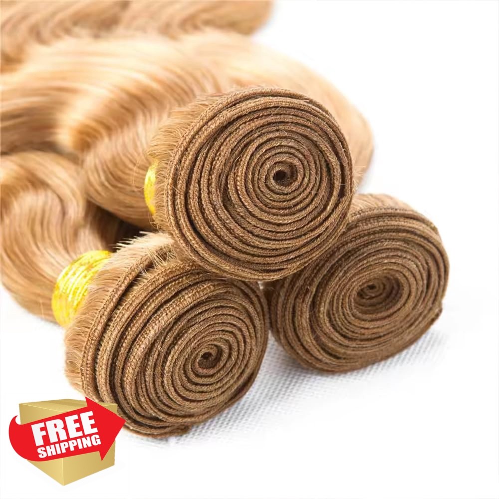 Honey Blonde Bundles Human Hair #27 Loose Wave Bundle 18 20 22 Inch Uprocesse…