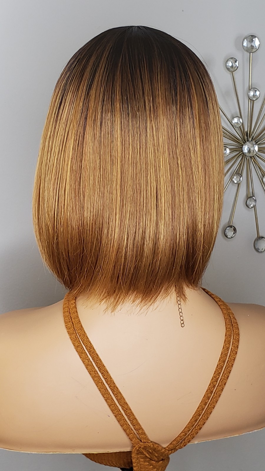 New Short Straight Bob Wrap Bangs Style Full Cap Wig 27 30 Blonde Womens Wigs