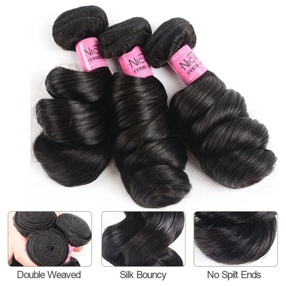 UNice Hair Cambodian Loose Wave Bundles Human Hair Extensions Virgin Hair Weaves