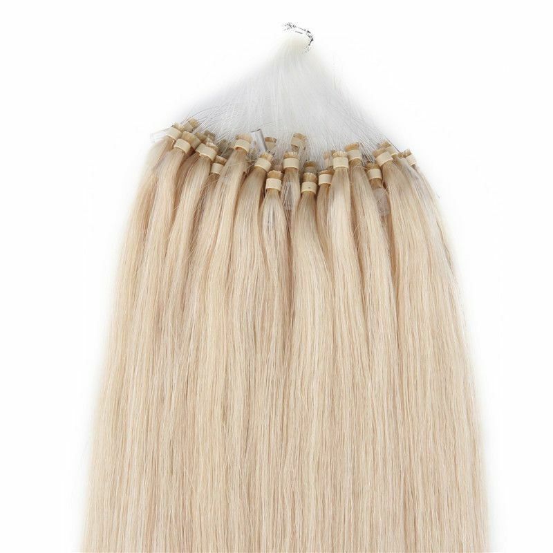 18″, 22″ 100g,100S ,Micro Loop Rings Beads Tipped Human Hair Extensions # 60