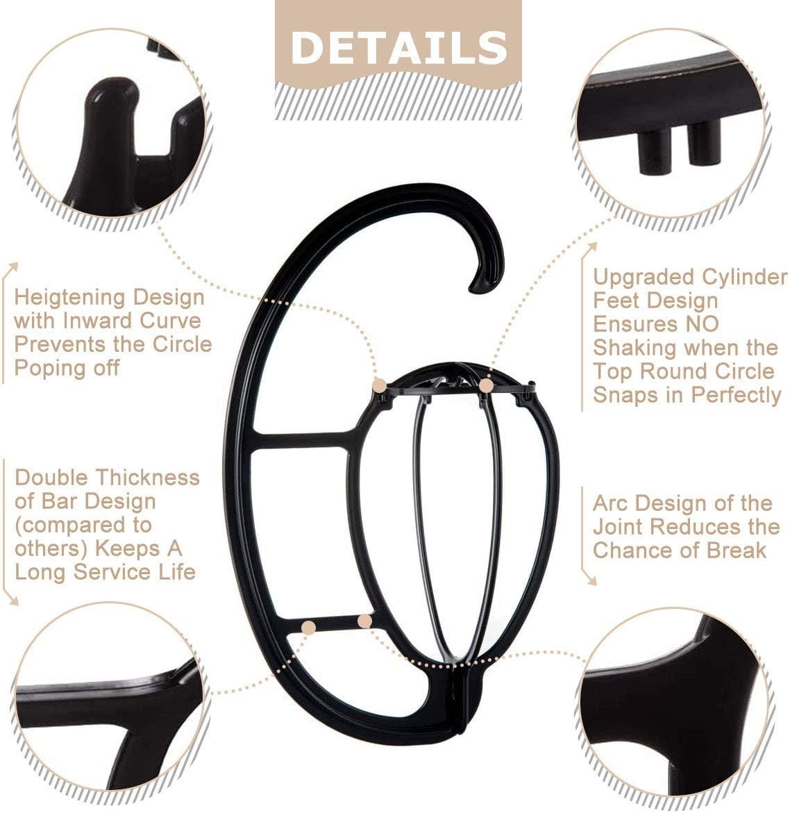 Hanging Wig Stand Set of 4 – Space-Saving Holder for Wigs & Accessories