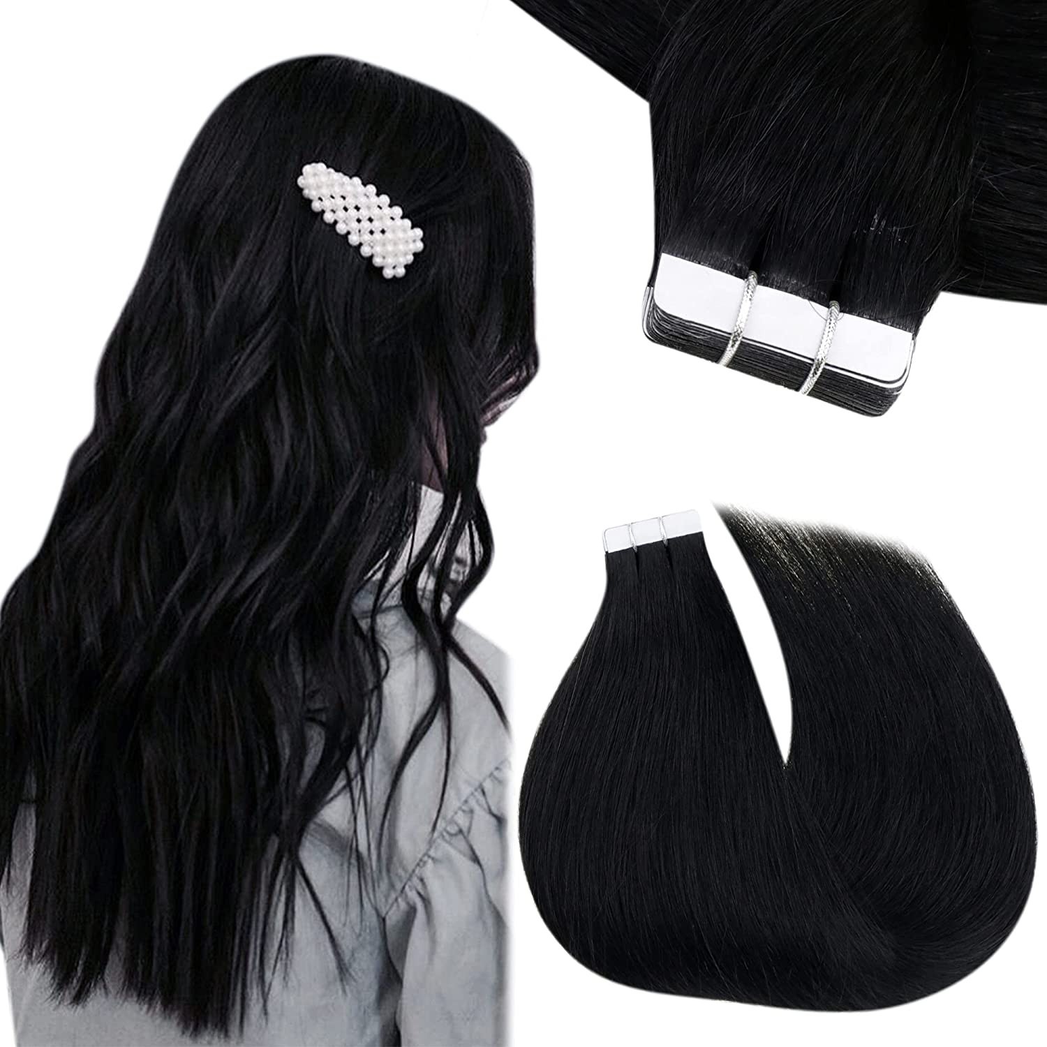 Tape in Remy Human Hair Extensions Seamless Skin Weft Thick Hair Silky 16-26inch