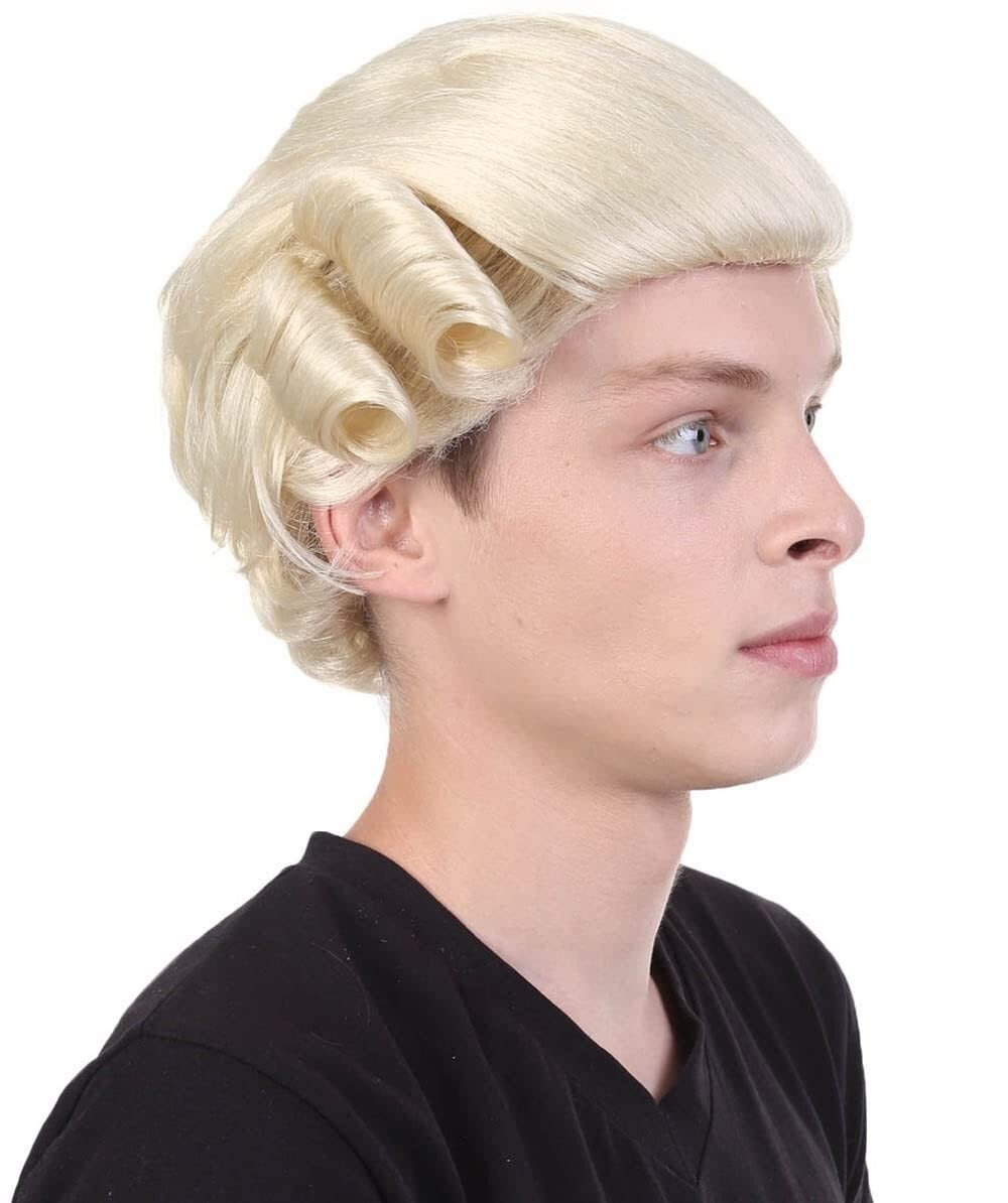 HPO Adult Unisex Colonial Style Historical Wig, Blonde Color, HM-645A