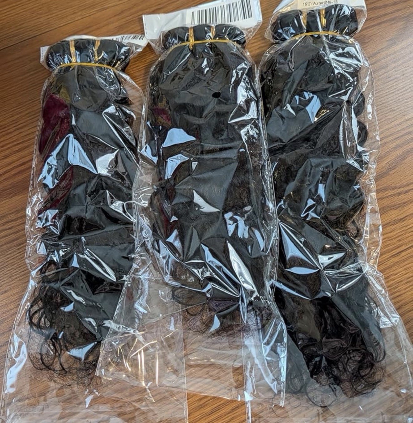 Water Wave Human Hair 121416 Bundle, 300g Total
