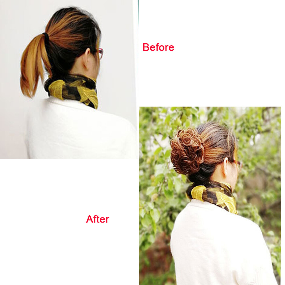 Mini Claw on Hair Bun Chignon Clip In Messy Hair Piece Extensions Donut Hairdo