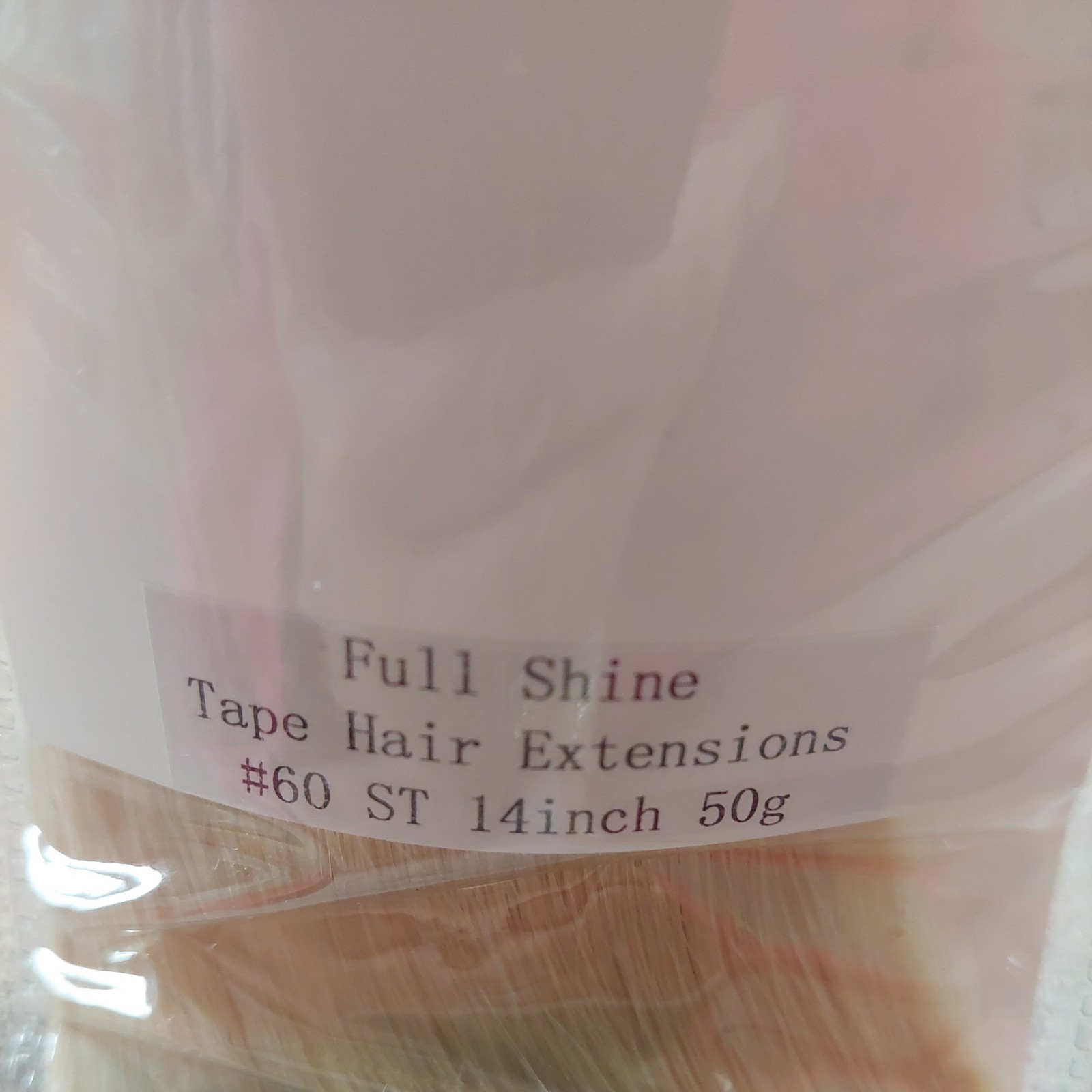 Full Shine 16″Tape Hair Extensions Platinum Blonde Color 60 Brazilian Remy 20pc