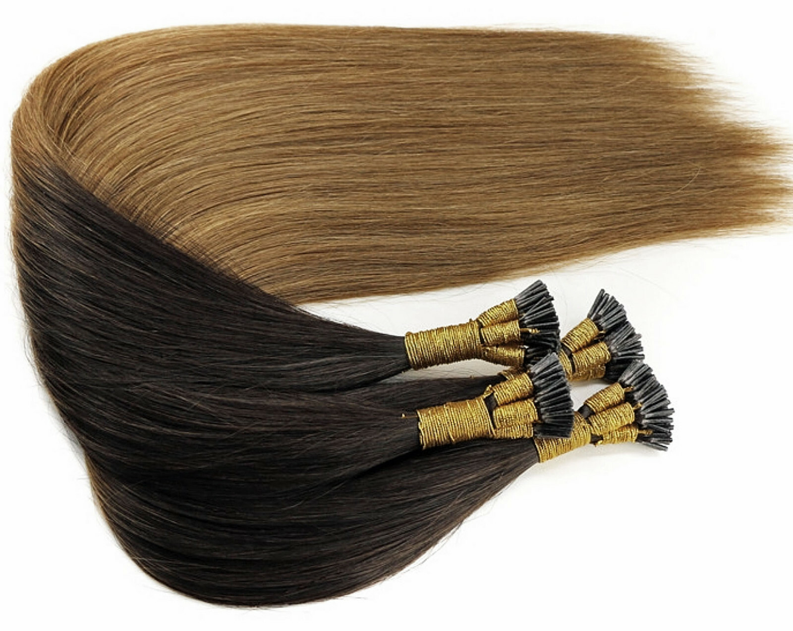 16″ 18″ 20″ I-Tip stick tip micro tube ring hair extensions heat free bonds REMY