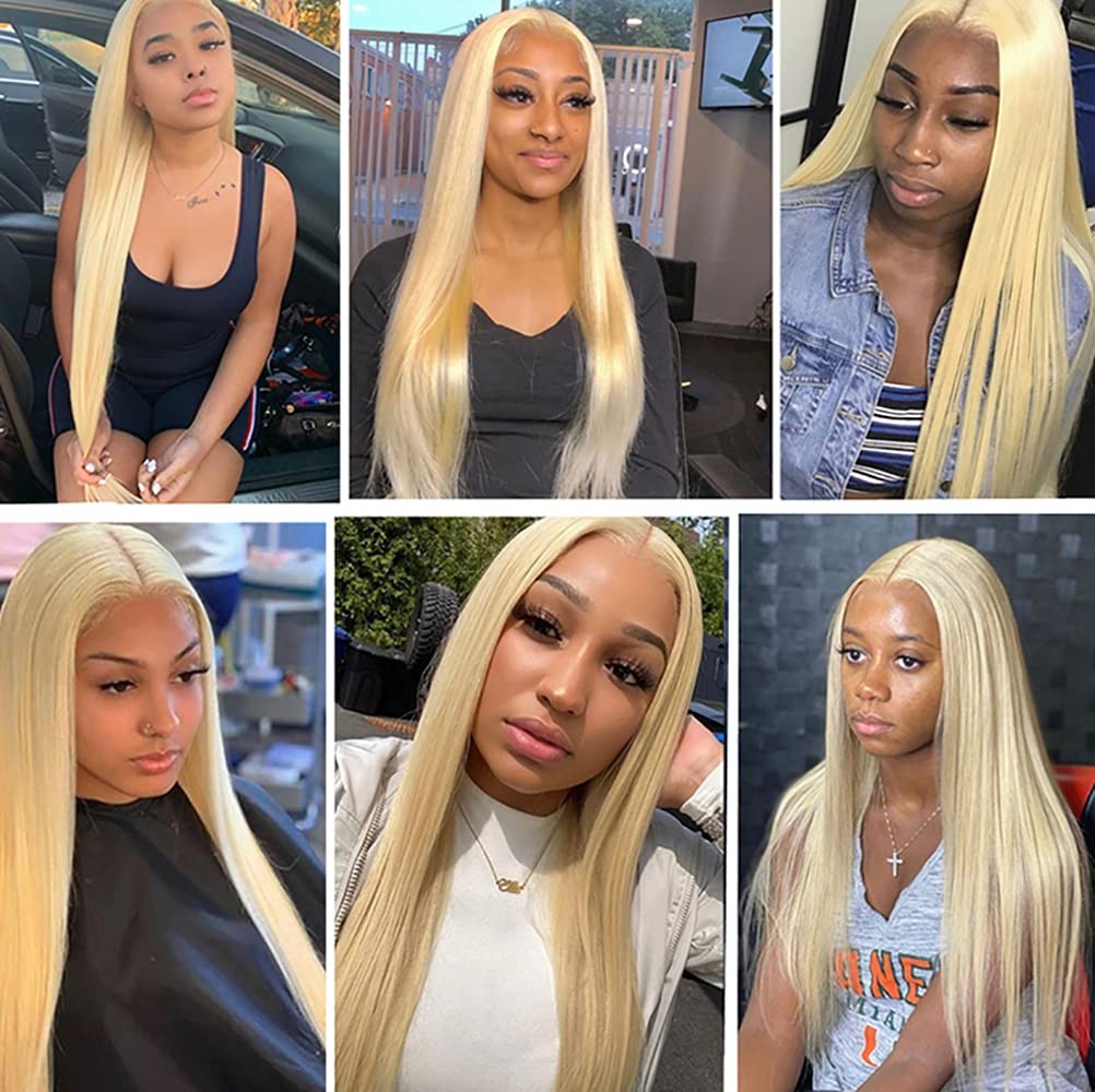 Color 613 Blonde Bundles Straight Bundle Human Hair 16 Inch Brazilian Virgin …