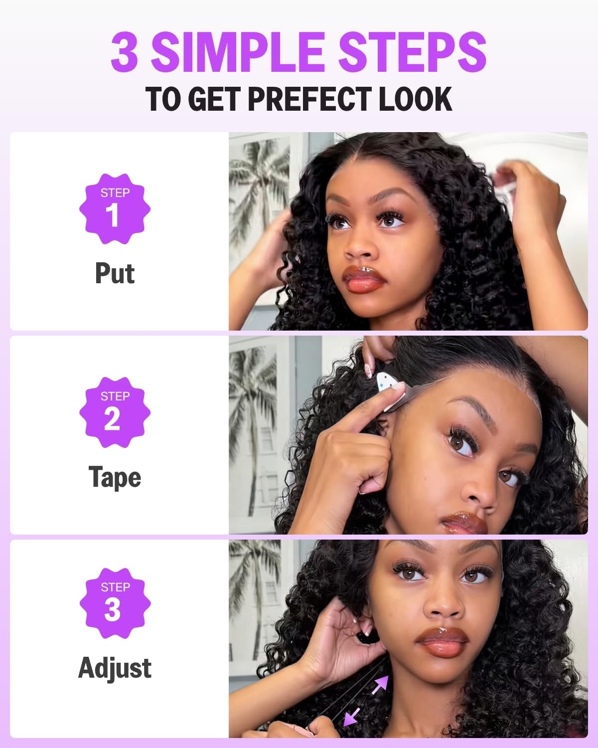 Megalook Hair 13X6 Ombre Deep Wave Lace Front Wigs Human Hair Glueless Wear And