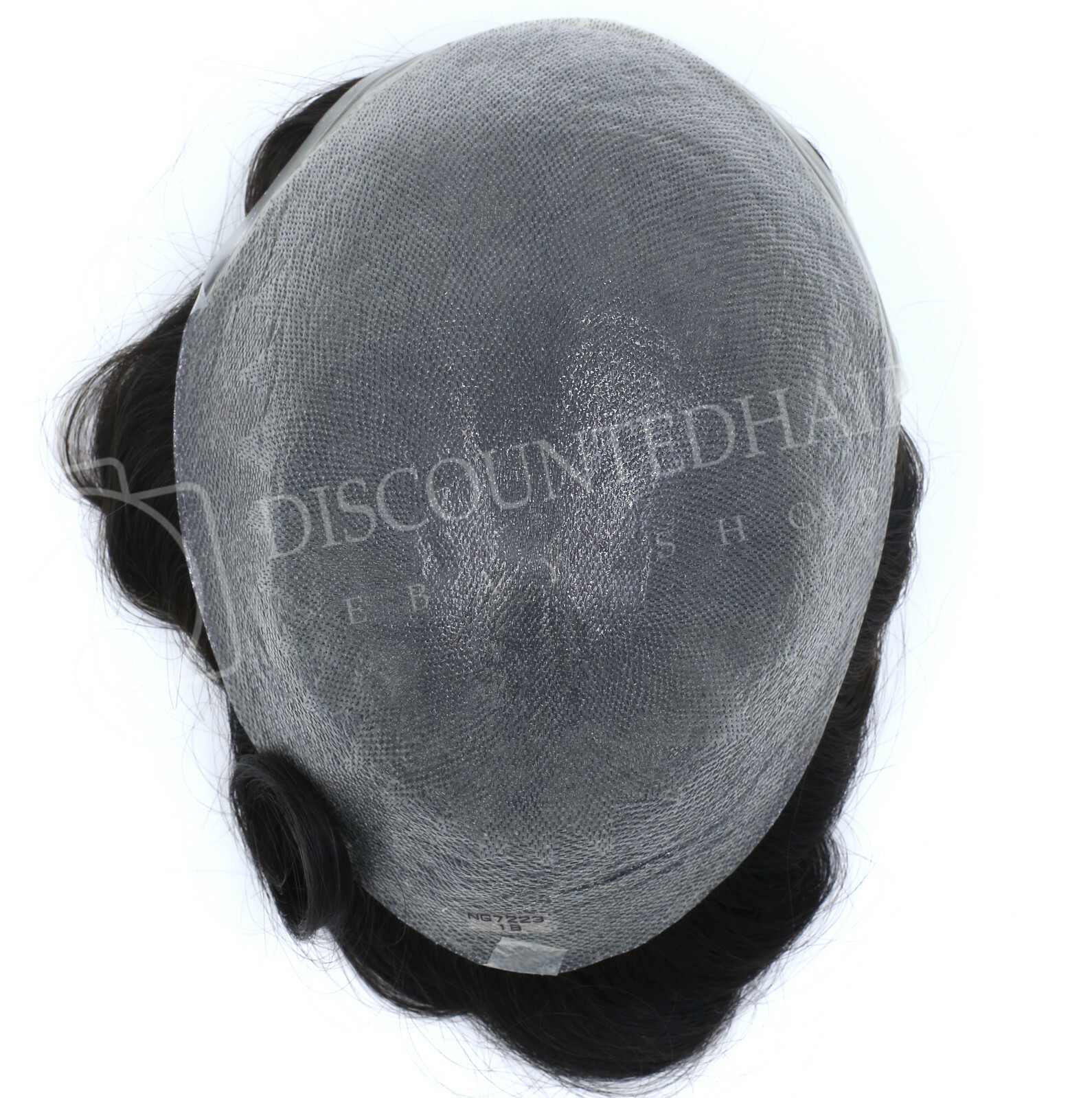 Mens Super Thin Skin Human Hair Replacement System Black Hairpiece Toupee #1B