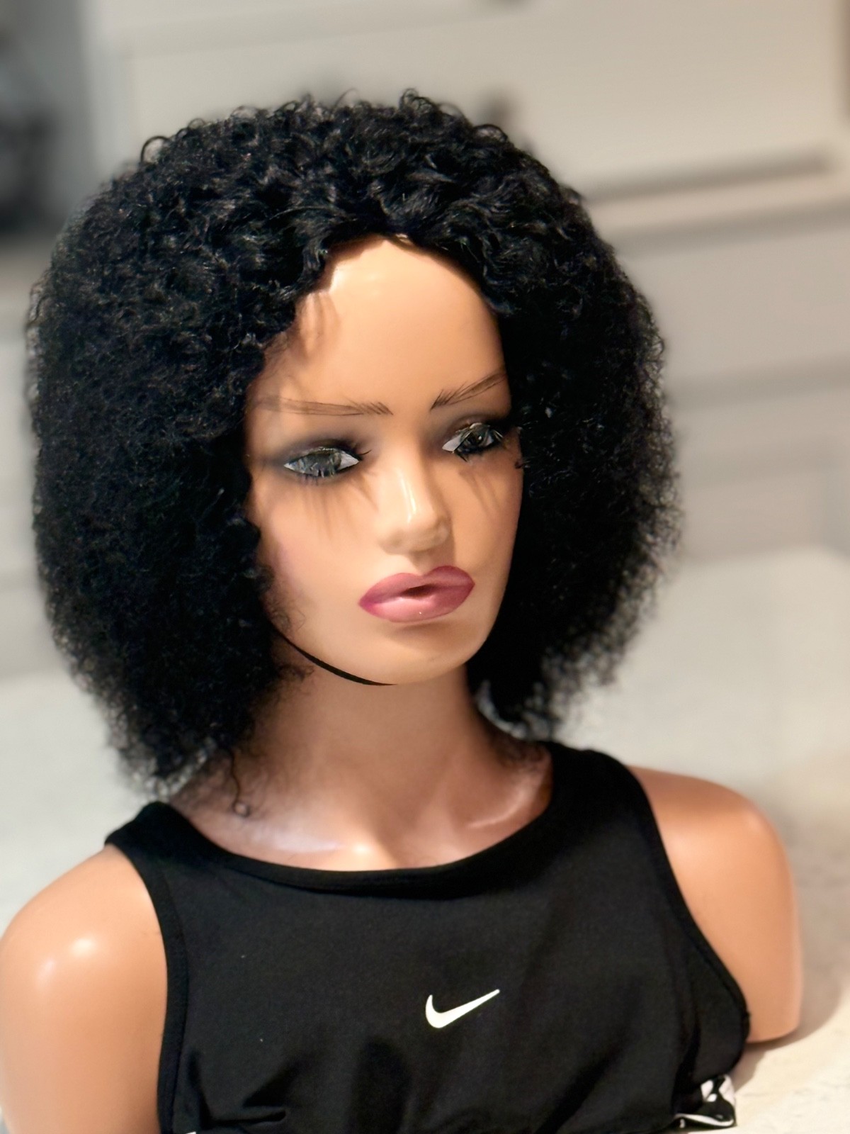 Human hair curly Afro wig