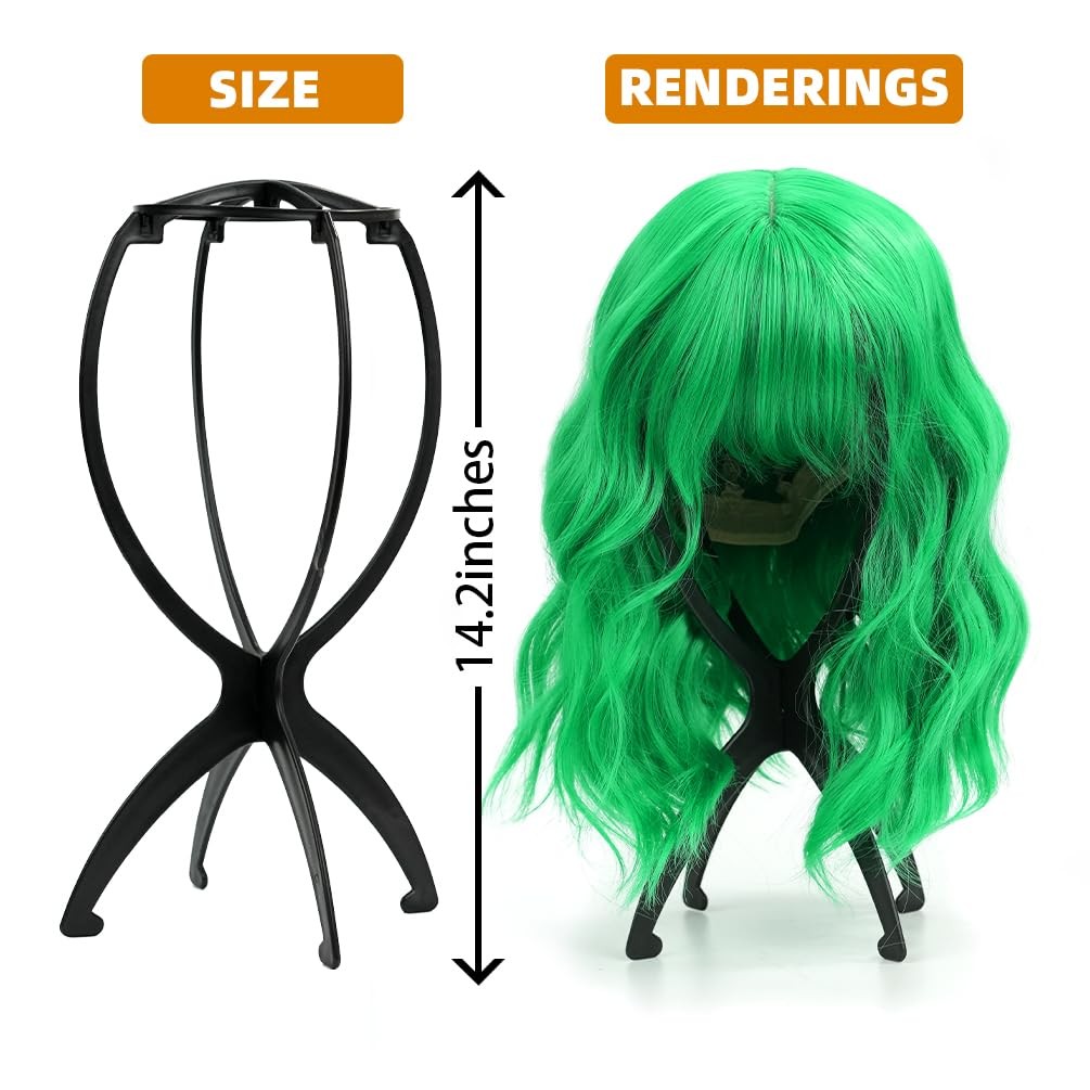4 Pack Collapsible Wig Stand Portable Wig Display Holder for Multiple Wigs Hats