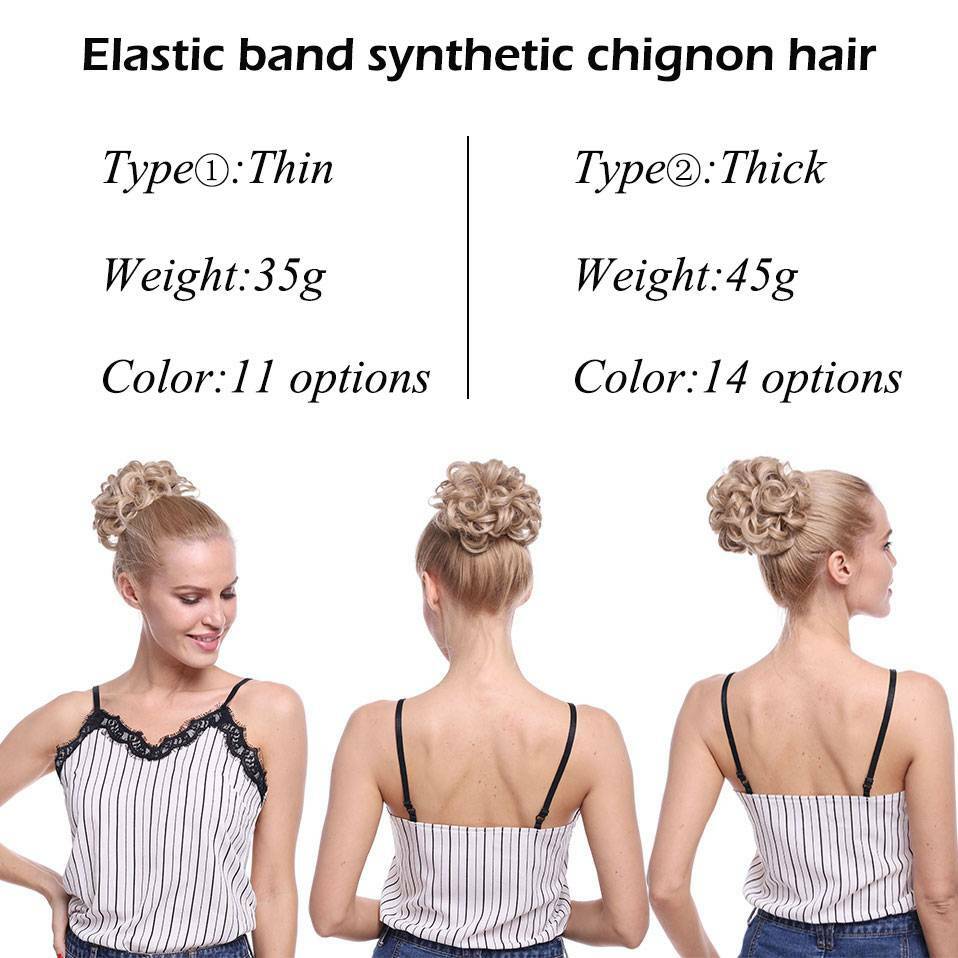 THICK Curly Messy Bun Hair Piece Scrunchie Natural Hair Updo Extension As Human