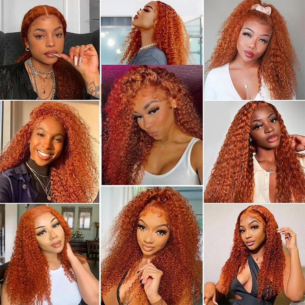Luxvogue Bundles Human Hair 26 28 30 Inch Deep Wave Orange Ginger Bundles