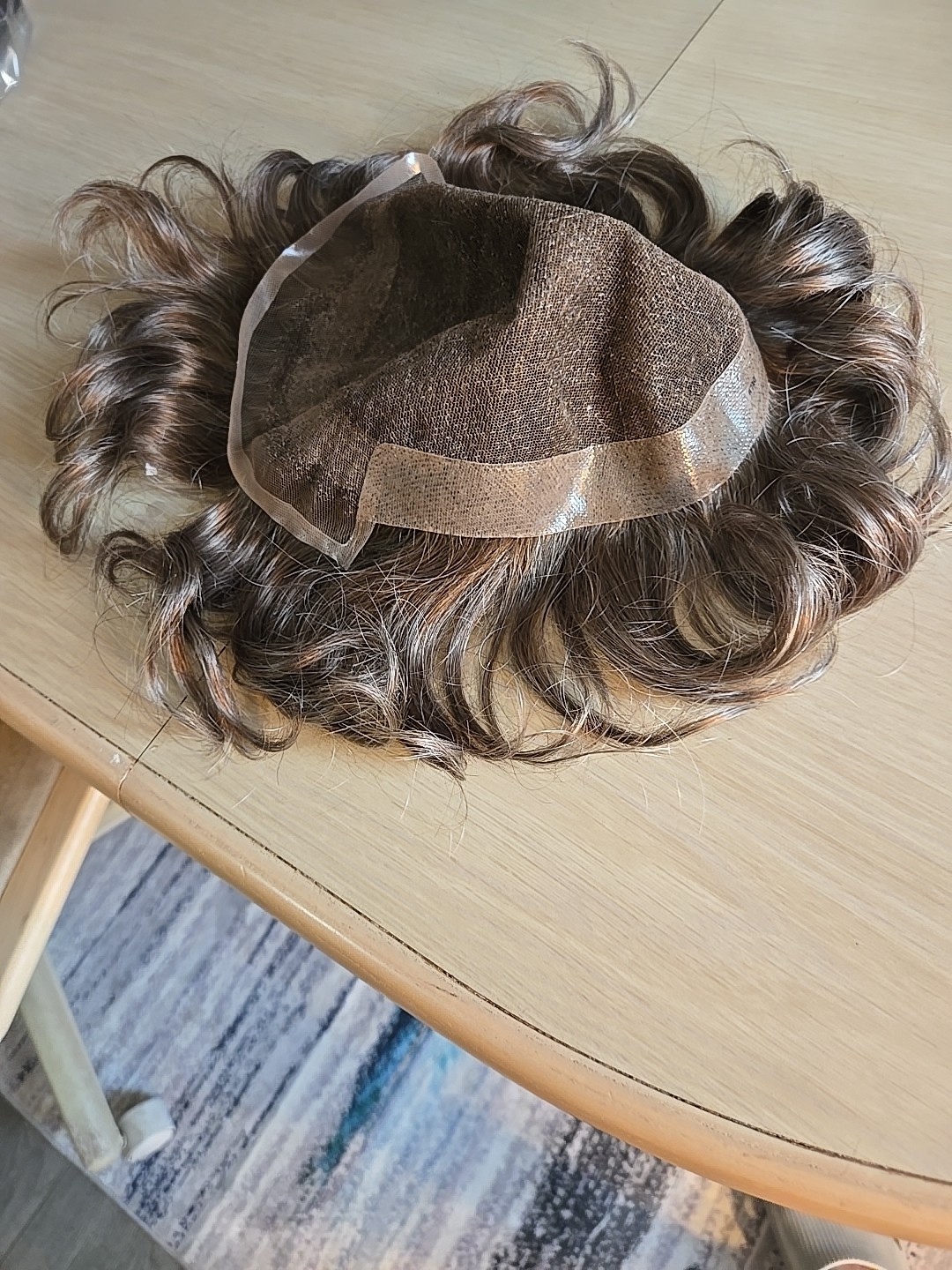 French Lace Front Poly Pu Hairpiece Natural Hair Replacement Systems MensToupee